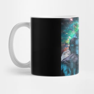 Cyborg in surreal space Mug